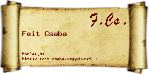 Feit Csaba névjegykártya