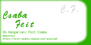 csaba feit business card